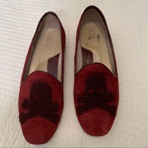 Alexander McQueen burgundy skull loafers